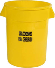 Rubbermaid - Round, Yellow Food Storage Container - 27.3" High x 22" Wide - Apex Tool & Supply