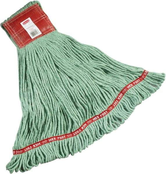 Rubbermaid - 5" Red Head Band, Large Blended Fiber Loop End Mop Head - Clamp Jaw Connection - Apex Tool & Supply