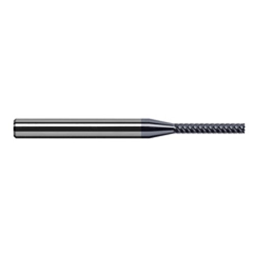 Variable Helix End Mills for Exotic Alloys - Finishers - 0.0250″ Cutter Diameter × 0.0750″ Length of Cut Carbide Square End Mill Finisher for Exotic Alloys, 4 Flutes, AlTiN Nano Coated