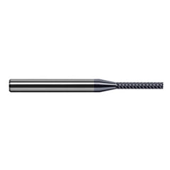 Variable Helix End Mills for Exotic Alloys - Finishers - 0.0620″ (1/16″) Cutter Diameter × 0.9500″ Length of Cut Carbide Square End Mill Finisher for Exotic Alloys, 7 Flutes, AlTiN Nano Coated - Exact Industrial Supply