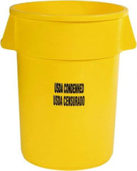Rubbermaid - Round, Yellow Food Storage Container - 31-1/2" High x 24" Wide - Apex Tool & Supply