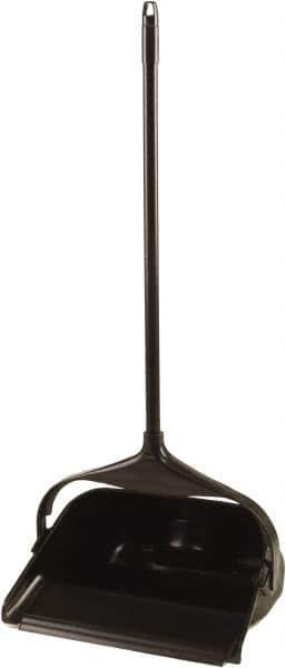 Rubbermaid - 11.3" Wide x 5" High Upright Dustpan - Plastic Body, 24-1/2" Handle, Black - Apex Tool & Supply