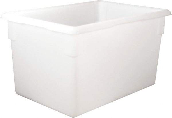 Rubbermaid - Rectangular, White Polyethylene Food Tote Box - 15" High x 18" Wide x 26" Long, with Snap-On Lid - Apex Tool & Supply