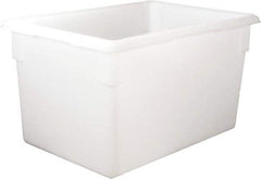 Rubbermaid - Rectangular, White Polyethylene Food Tote Box - 15" High x 18" Wide x 26" Long, with Snap-On Lid - Apex Tool & Supply