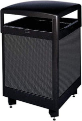 Rubbermaid - 48 Gal Black Square Decorative Waste Receptacle With Top - Steel, 40" High x 660.4mm Long x 26" Wide - Apex Tool & Supply
