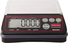 Rubbermaid - 12 Lb. Capacity, Digital Portion Control Scale - 0.1 and 1/8 oz. Graduation, 6-3/8 x 5-3/4" Platform - Apex Tool & Supply