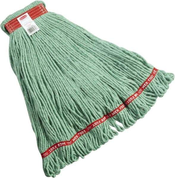 Rubbermaid - 1" Red Head Band, Large Blended Fiber Loop End Mop Head - 4 Ply, Side Loading Connection - Apex Tool & Supply