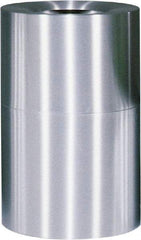 Rubbermaid - 62 Gal Aluminum Round Decorative Waste Receptacle With Top - Aluminum, 35" High - Apex Tool & Supply