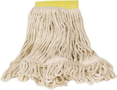 Rubbermaid - Yellow Head Band, Small Blended Fiber Loop End Mop Head - Clamp Jaw & Side Loading Connection - Apex Tool & Supply