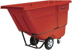 Rubbermaid - 1,250 Lb Load Capacity, 1 Cu Yd, Polyethylene Tilt Truck - 33-1/2" Wide x 72-1/4" Long, Red - Apex Tool & Supply