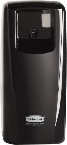 Rubbermaid - 0.019 Cu Ft Coverage, Black Metered Aerosol Dispenser - D Battery Required - Apex Tool & Supply