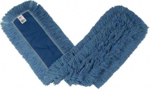 Rubbermaid - 48" Long x 5" Wide Cotton/Synthetic Dust Mop Head - Envelope Connection, Blue, Cut-End Head, Launderable - Apex Tool & Supply