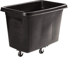 Rubbermaid - 400 Lb Load Capacity, 12 Cu Ft, 9.6 Bushels, Cube Truck - 28" Wide x 42-3/4" Long x 33" High, Black - Apex Tool & Supply
