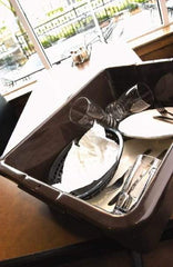 Rubbermaid - 7 Gal, Brown Polyethylene Tote Container - Nesting, 21-1/2" Long x 17.1" Wide x 7" High - Apex Tool & Supply