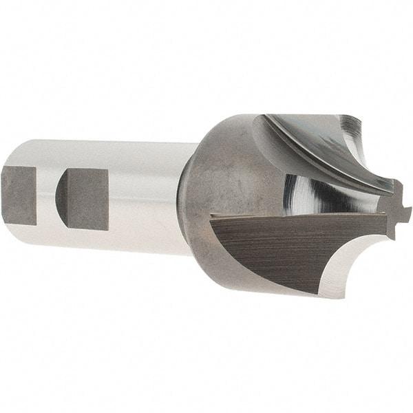 Melin Tool - 1/2" Radius, 1-1/2" Mill Diam, 4 Flute High Speed Steel Corner Rounding End Mill - Single End, Uncoated, 1/2" Tip Diam, 4-1/8" OAL, 1-1/2" Shank Diam - Apex Tool & Supply