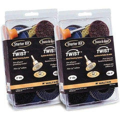 WALTER Surface Technologies - 31 Piece, 36, 40, 50, 60, 80, 120 Grit, 2" Disc Diam, Abrasive Disc Kit - Coated, (3) Coarse, (3) Fine, (3) Super Fine, (4) Medium Grade, Zirconia Alumina - Apex Tool & Supply