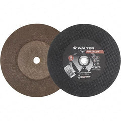 WALTER Surface Technologies - 12" 24 Grit Aluminum Oxide Cutoff Wheel - 1/8" Thick, 7/8" Arbor, 6,300 Max RPM, Use with Electric & Gas Powered Saws - Apex Tool & Supply