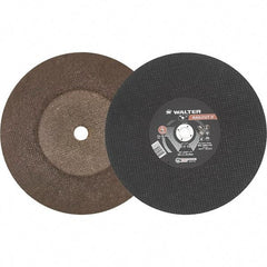 WALTER Surface Technologies - 16" 24 Grit Aluminum Oxide Cutoff Wheel - 5/32" Thick, 1" Arbor, 4,700 Max RPM, Use with Electric & Gas Powered Saws - Apex Tool & Supply