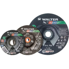 WALTER Surface Technologies - 3" Diam x 3/8" Hole, 36 Grit Surface Grinding Wheel - Aluminum Oxide/Silicon Carbide Blend, Resinoid Bond - Apex Tool & Supply