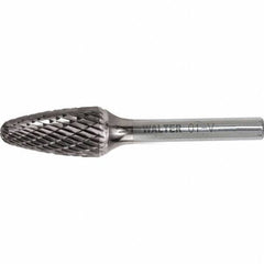 WALTER Surface Technologies - 1/4" Cut Diam, 1/4" Shank Diam, Tree Head Double Cut Burr - Carbide, 5/8" LOC - Apex Tool & Supply