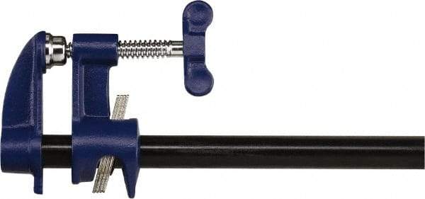 Irwin - 3/4" Pipe, 2-1/2" Throat Depth, Clutch & Deep Throat Pipe Clamp - For Use with Unthreaded Pipe - Apex Tool & Supply