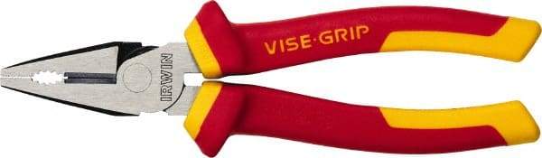 Irwin - 8" OAL, 1-3/4" Jaw Length, Side Cutting High Leverage Pliers - Combination Jaw - Apex Tool & Supply