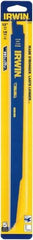 Irwin Blades - 12" Long, Bi-Metal Reciprocating Saw Blade - Straight Profile, 18 TPI, Toothed Edge, Tang Shank - Apex Tool & Supply