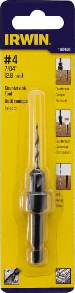 Irwin - Adjustable-Depth Drill Countersinks Cutter Head Diameter (Inch): 1/4 Drill Size Compatibility (Decimal Inch): 0.1094 - Apex Tool & Supply