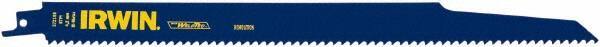 Irwin Blades - 12" Long, Bi-Metal Reciprocating Saw Blade - Tapered Profile, 6 TPI, Toothed Edge, Tang Shank - Apex Tool & Supply