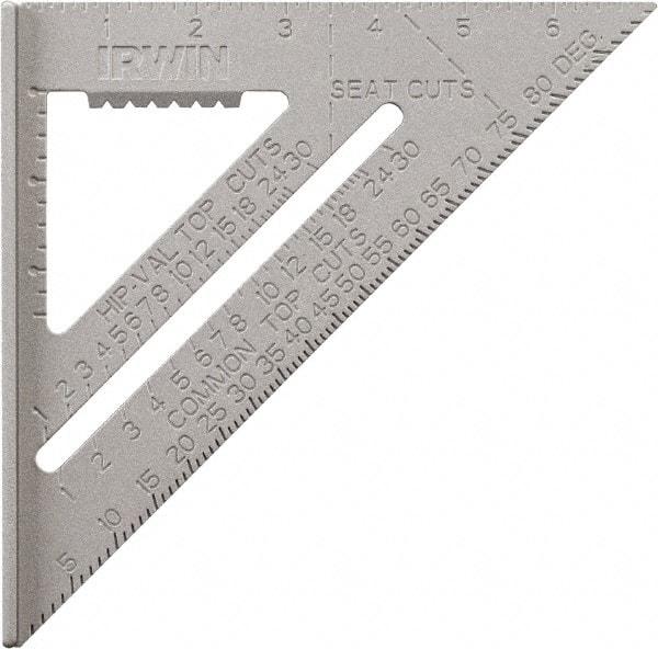 Irwin - 7" Blade Length, Aluminum Rafter Square - Apex Tool & Supply