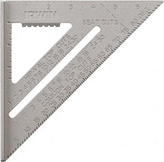 Irwin - 7" Blade Length, Aluminum Rafter Square - Apex Tool & Supply