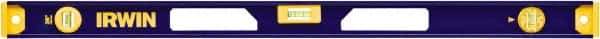 Irwin - 36" Long 3 Vial I-Beam Level - Aluminum, Blue/Yellow, 1 Plumb & 2 Level Vials - Apex Tool & Supply