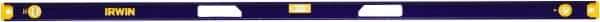 Irwin - 72" Long 3 Vial I-Beam Level - Aluminum, Blue/Yellow, 1 Plumb & 2 Level Vials - Apex Tool & Supply