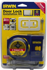 Irwin Blades - 7 Piece, 2-3/8" to 2-3/4" Saw Diam, Door-Lock Installation Hole Saw Kit - Bi-Metal, Includes 2 Hole Saws - Apex Tool & Supply