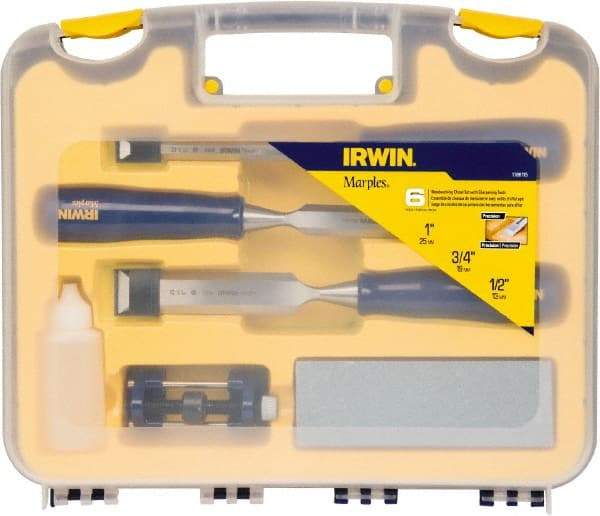Irwin - 6 Piece Wood Chisel Set - Polypropylene, Sizes Included 1/2 to 1" - Apex Tool & Supply