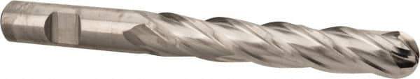 Melin Tool - 1/2" Diam, 3" LOC, 4 Flute Cobalt Ball End Mill - Uncoated, Single End, 5" OAL, 1/2" Shank Diam, Spiral Flute - Apex Tool & Supply