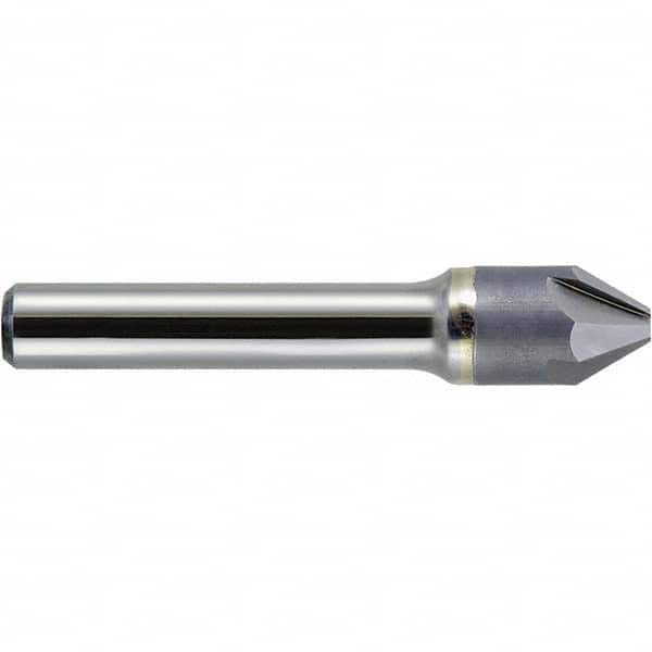 Melin Tool - 1/4" Head Diam, 1/4" Shank Diam, 4 Flute 100° Carbide-Tipped Countersink - Apex Tool & Supply