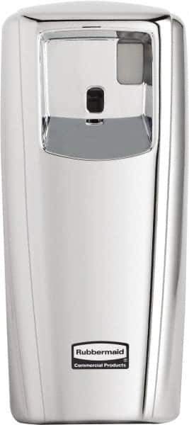 Rubbermaid - 0.019 Cu Ft Coverage, Chrome Metered Aerosol Dispenser - D Battery Required - Apex Tool & Supply