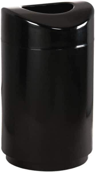Rubbermaid - 30 Gal Black Round Decorative Waste Receptacle With Top - Metal, 851mm High - Apex Tool & Supply