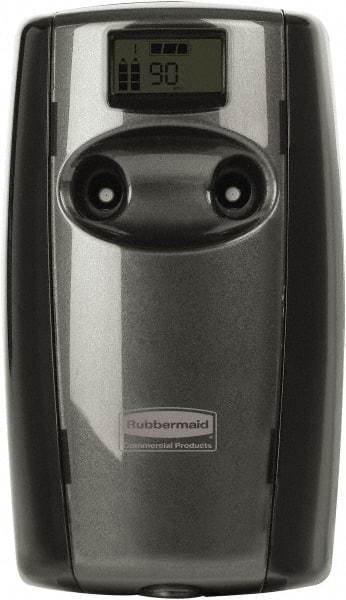 Rubbermaid - 0.63 Cu Ft Coverage, Black Metered Aerosol Dispenser - Apex Tool & Supply