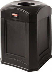 Rubbermaid - 35 Gal Black Square Decorative Waste Receptacle With Top - 31" High x 609.6mm Long x 24" Wide - Apex Tool & Supply