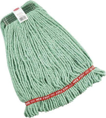 Rubbermaid - Green Head Band, Medium Blended Fiber Loop End Mop Head - Clamp Jaw & Side Loading Connection - Apex Tool & Supply