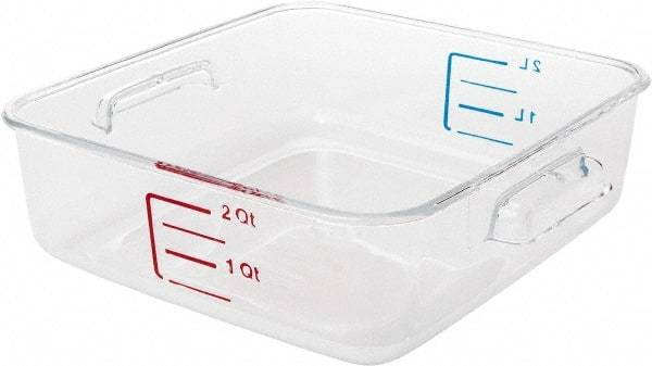 Rubbermaid - Square, Clear Polycarbonate Food Storage Container - 2.7" High x 8.8" Wide x 8.8" Long - Apex Tool & Supply