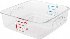 Rubbermaid - Square, Clear Polycarbonate Food Storage Container - 2.7" High x 8.8" Wide x 8.8" Long - Apex Tool & Supply
