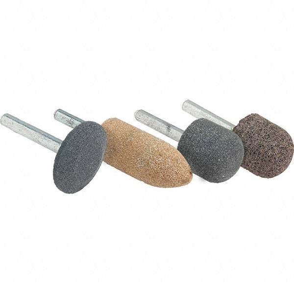 WALTER Surface Technologies - 7/8" Head Diam, A11, Pointed End, Ceramic Mounted Point - Brown, Fine Grade, 19,860 RPM - Apex Tool & Supply