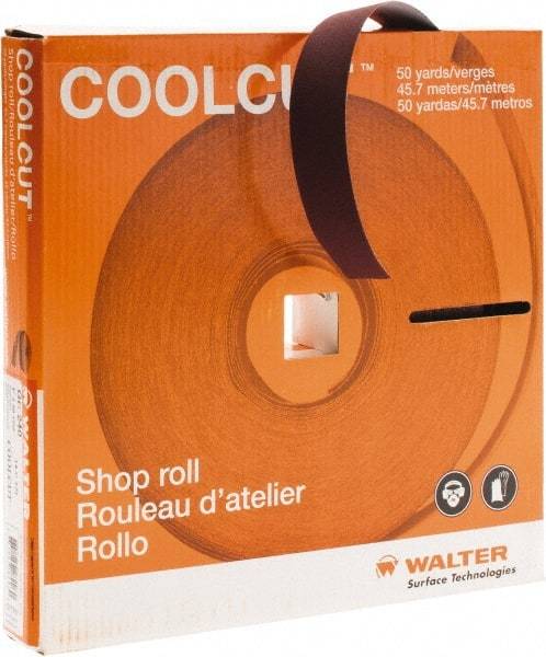 WALTER Surface Technologies - 1" x 50 Yd 240 Grit Aluminum Oxide Cloth Roll - J Weighted Backing - Apex Tool & Supply