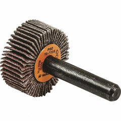 WALTER Surface Technologies - 1" Diam x 1" Face Width, Medium Aluminum Oxide Coated Mounted Flap Wheel - 1/4" Shank Mount, 80 Grit, Cloth Backing, 30,000 Max RPM - Apex Tool & Supply