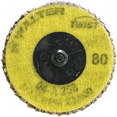 WALTER Surface Technologies - 80 Grit, 2-1/2" Disc Diam, Aluminum Oxide Flap Disc - 23,000 Max RPM, Fiber Backing, Quick Change Type R Attaching System, Coated - Apex Tool & Supply
