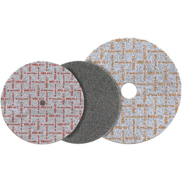 WALTER Surface Technologies - 6" Diam, 1" Face Width, 1" Center Hole, Medium Grade, Aluminum Oxide Deburring Wheel - Unitized, Hard Grade, 7,500 RPM - Apex Tool & Supply
