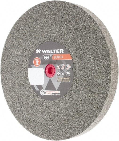 WALTER Surface Technologies - 60 Grit Aluminum Oxide Bench & Pedestal Grinding Wheel - 10" Diam x 1" Hole x 1" Thick, 2500 Max RPM, Fine Grade, Vitrified Bond - Apex Tool & Supply